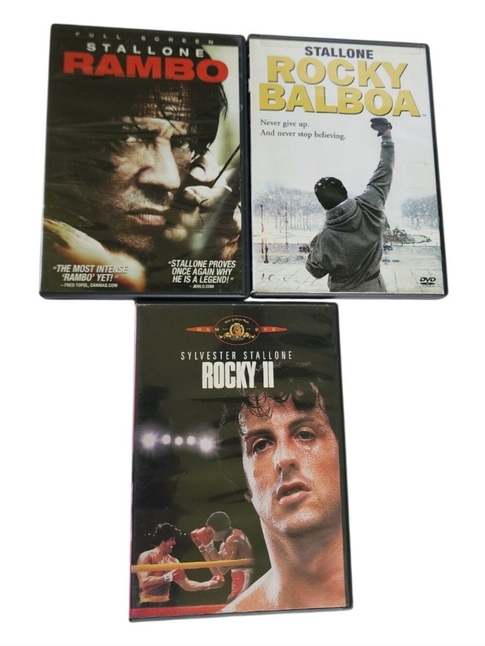 3pc Action Movie DVDs - Rocky & Balboa